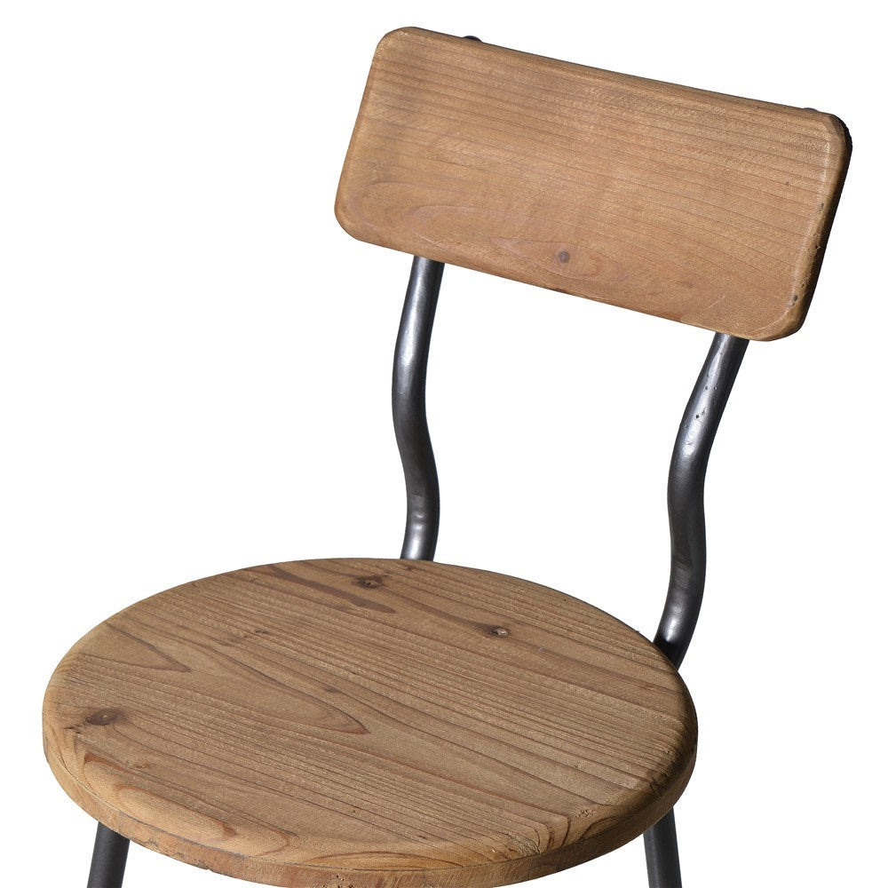 Wood and Metal Bar Chair